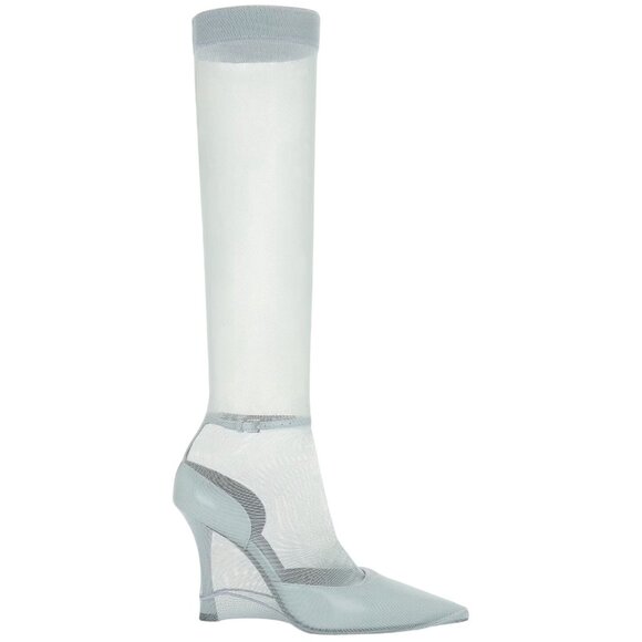 Givenchy Show Stocking Pumps in Grey 41 with Box Womens High Heels Boots Leather - Picture 1 of 16